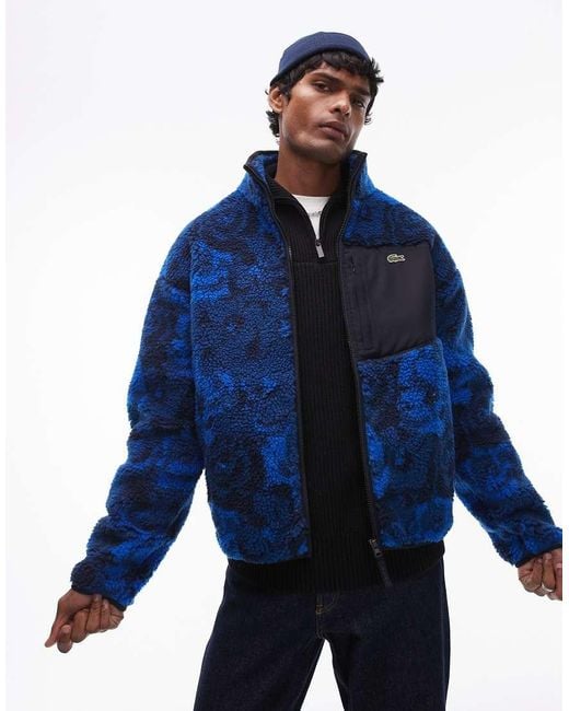 Lacoste Blue Zip Fleece Jacket for men