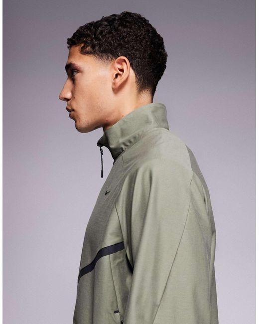 Nike Tech Shori Full Zip Funnel Neck Track Jacket in Gray for Men | Lyst