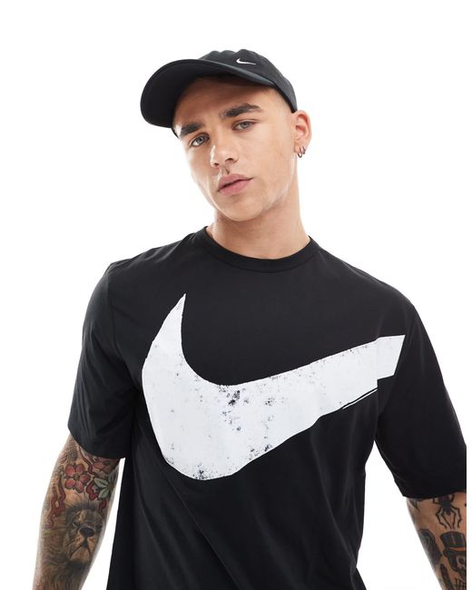 T-shirt dri-fit à motif virgule Nike pour homme en coloris Black