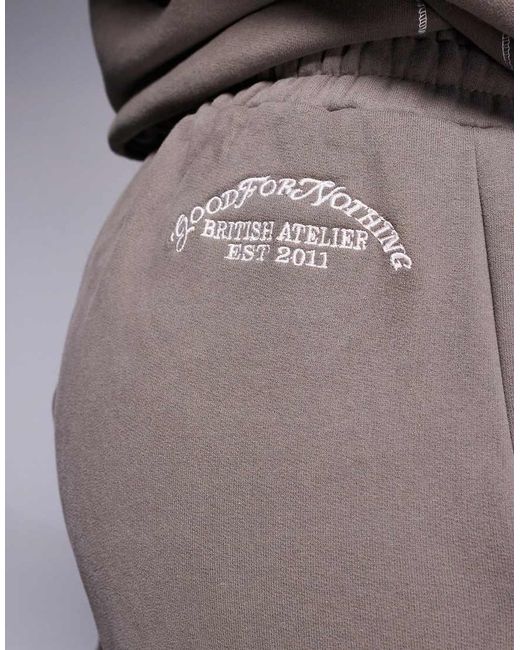 Good For Nothing Gray Contrast Stitch Relaxed Jogger
