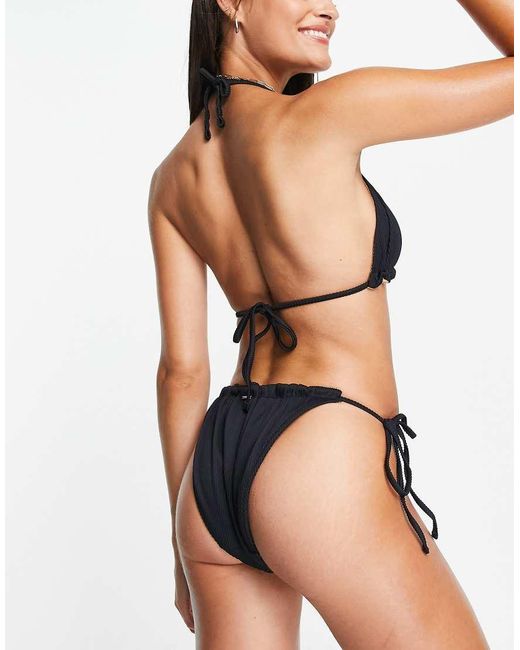 We Are We Wear Black Melissa Tie Side Reversible Bikini Briefs