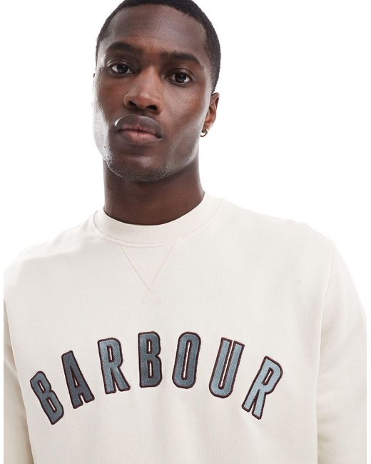 Barbour White Danby Collegiate Sweatshirt for men