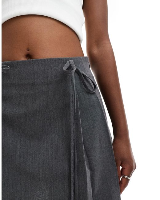 Miss Selfridge Black Tie Front Micro Pleated Mini Skirt