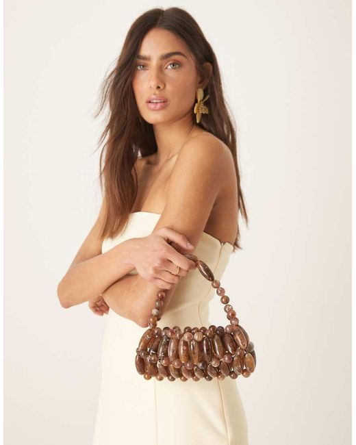 ASOS Natural Resin Beaded Clutch Bag