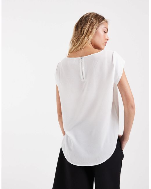 Blouse à fermeture éclair au dos ONLY en coloris White