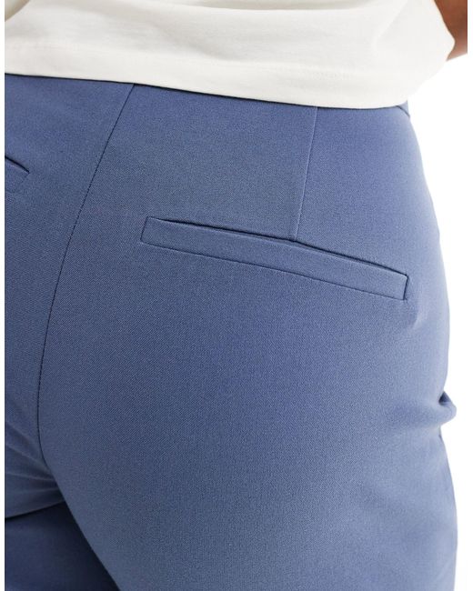 Pull&Bear Wide Leg Pleat Tailored Trouser Petrol Blue