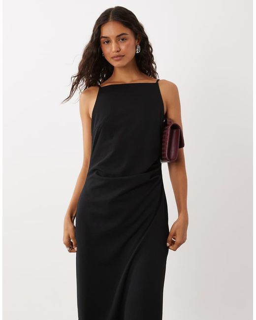 Aware White Sleeveless Boat Neck Maxi Dress
