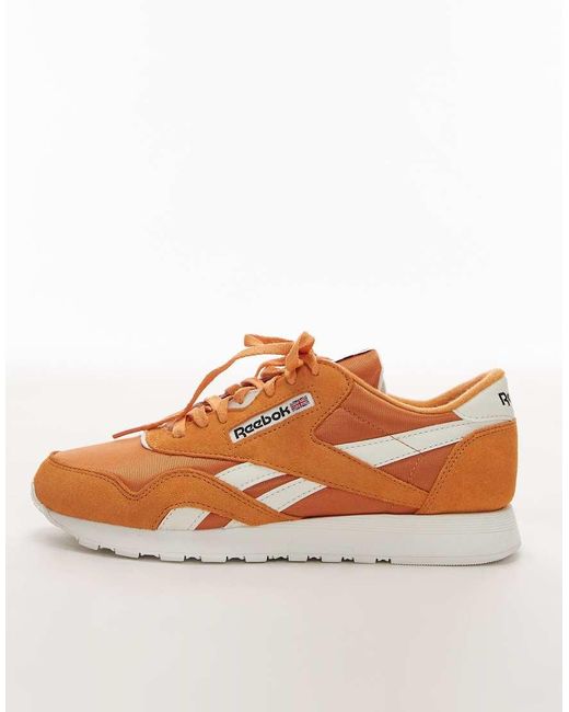 Reebok Orange Classic Nylon Trainers for men