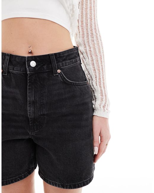 ASOS Black Hourglass Denim Dad Short