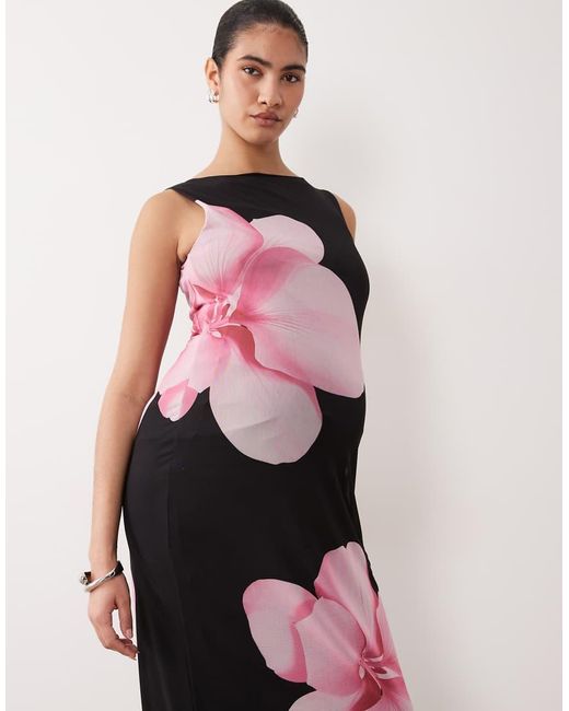 Mama.licious Pink Mamalicious Maternity Sleeveless Mesh Midi Dress