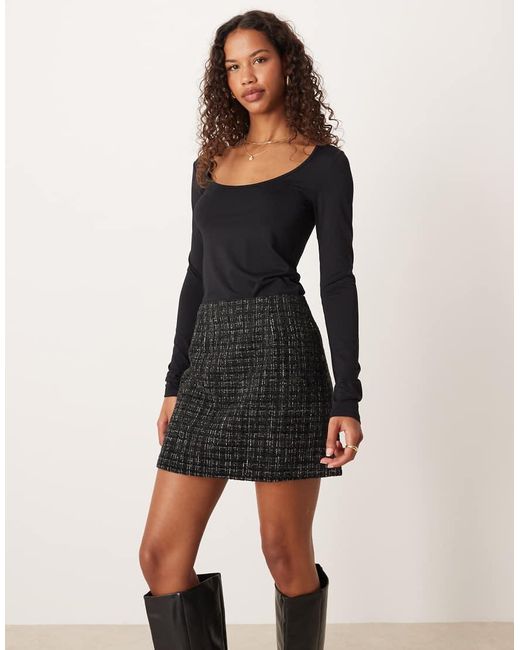 ASOS Natural Boucle Mini Skirt