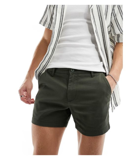 ASOS White 2 Pack Skinny Shorter Length Chino Shorts for men