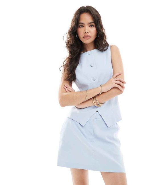 Minifalda De Sastre De (Parte De Un Conjunto) Miss Selfridge de color Blue