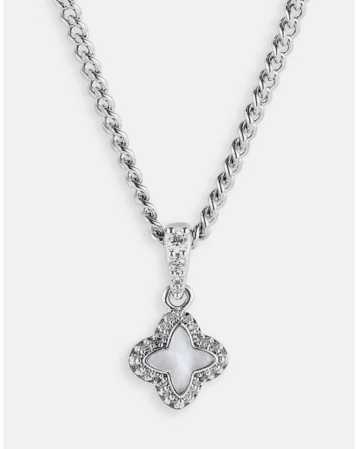 CERNUCCI Metallic Mother Of Pearl Motif Cuban Necklace for men
