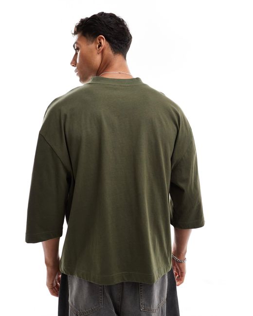 ASOS – kastiges oversize-t-shirt in Green für Herren