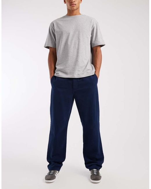 ASOS Blue Straight Fit Trousers for men