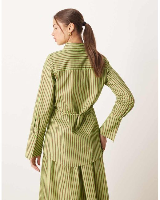 Glamorous Green Sinched Waist Shirt