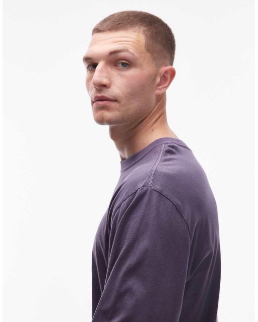 Camiseta Morada De Manga Larga Con Logo Lowcase De -Morado Element de hombre de color Blue