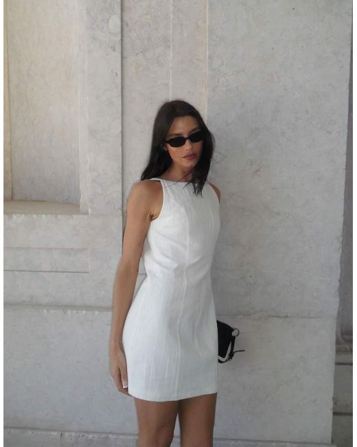 Labelrail Gray X Barbara Ines Fitted Linen Shift Dress