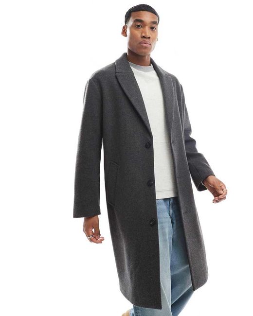 Bershka Blue Long Overcoat for men