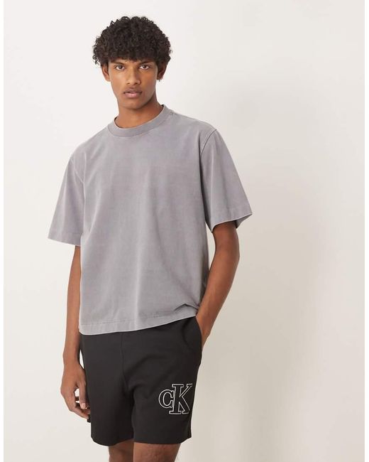Calvin Klein Gebreide Short Met Logo-Appliqué in het Natural voor heren