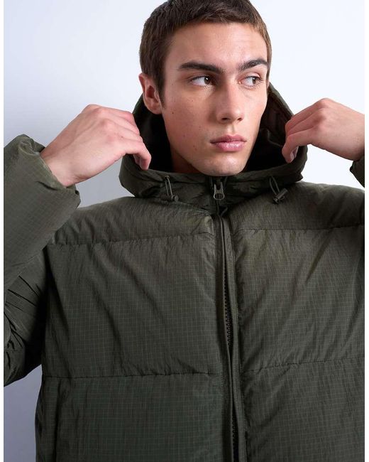 Topman Gray Textured Puffer Jacket for men