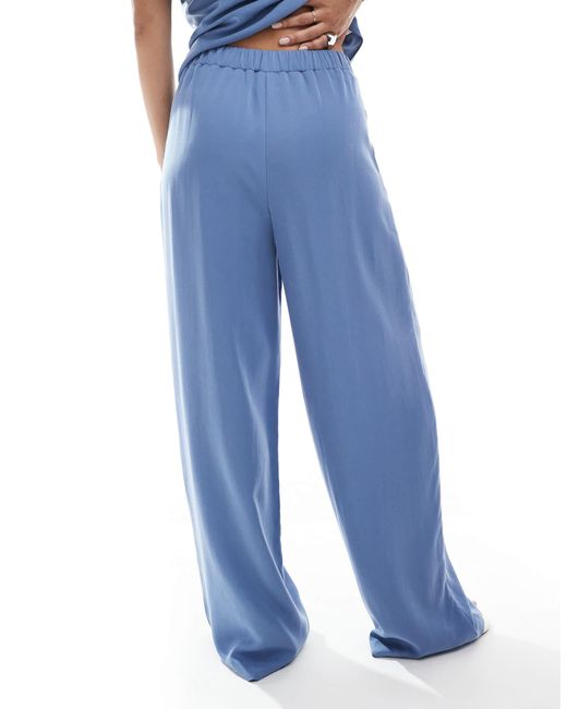 ASOS Blue Lyocell Wide Leg Dad Trouser