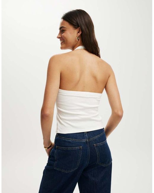 Cotton On Blue Alexa Button Front Halter