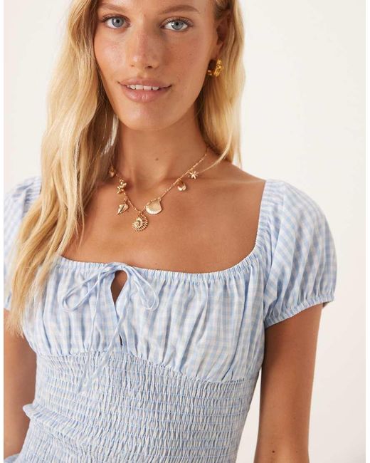ASOS White Off Shoulder Mini Dress With Shirring Body