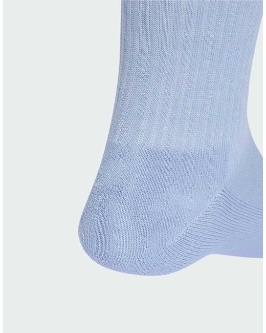 Adidas Originals Blue Trefoil Cushion Crew Socks 6 Pairs