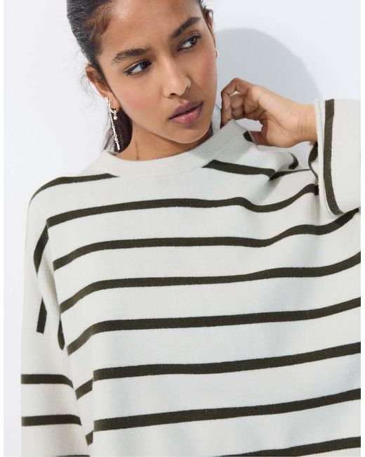 Stradivarius Blue Wide Sleeve Cropped Knit Jumper