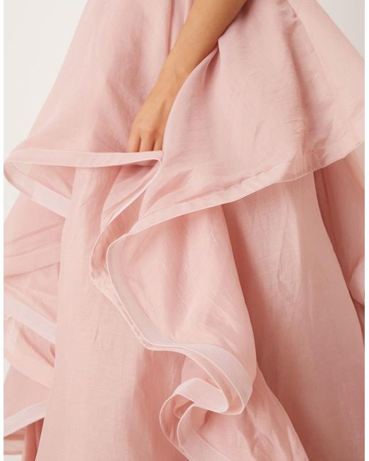 True Decadence Pink V Neck Maxi Dresses