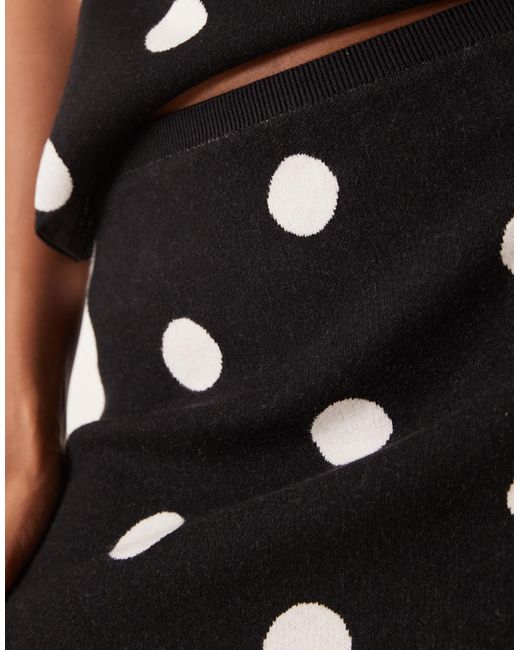 Mini-jupe d'ensemble à pois en maille douce ASOS en coloris Black