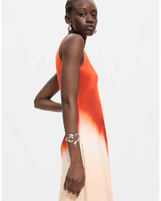 Desigual Orange Sleeveless Knit Dress