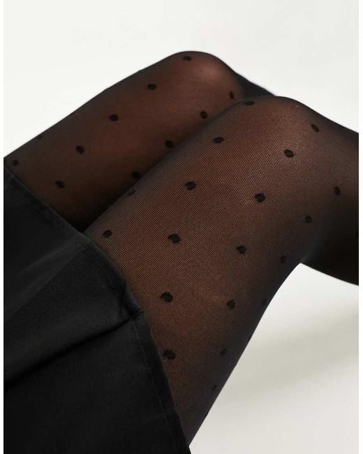 Pieces Black 20 Denier Polka Dot Tights