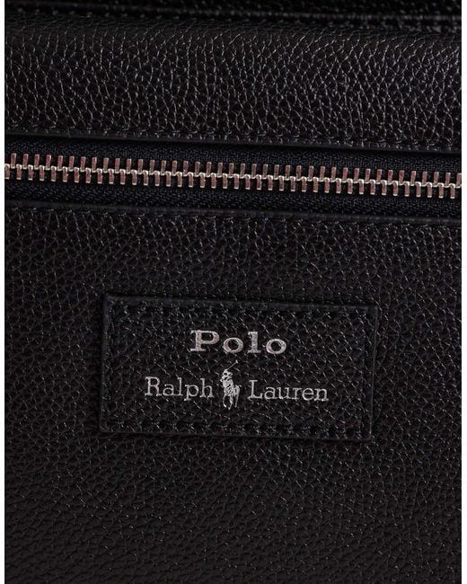 Polo Ralph Lauren Blue Pebbled Leather Large Backpack for men