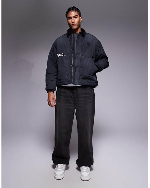 Aape By A Bathing Ape Blue Aape By A Bathing Ape Boxy Workwear Trucker Jacket for men