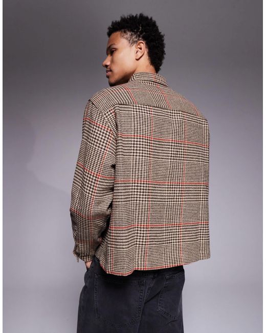 Surchemise à carreaux - marron ASOS pour homme en coloris Gray