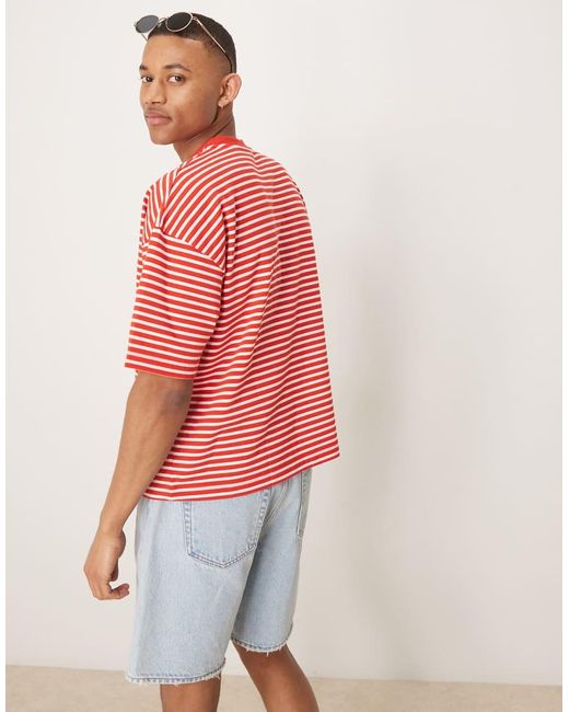 ASOS Oversized T-Shirt Van Zware 220Gsm Stof in het Red voor heren