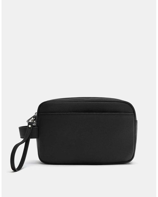 Pull&Bear Black Wash Bag With Handle for men