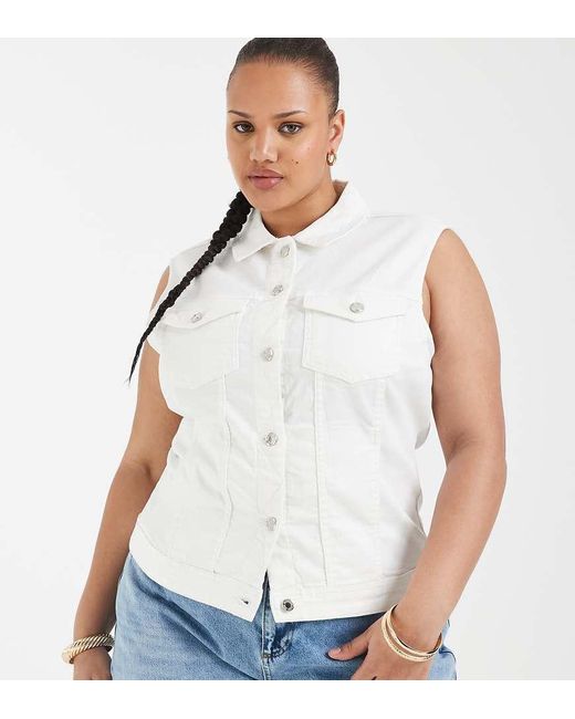 ONLY White Denim Gilet