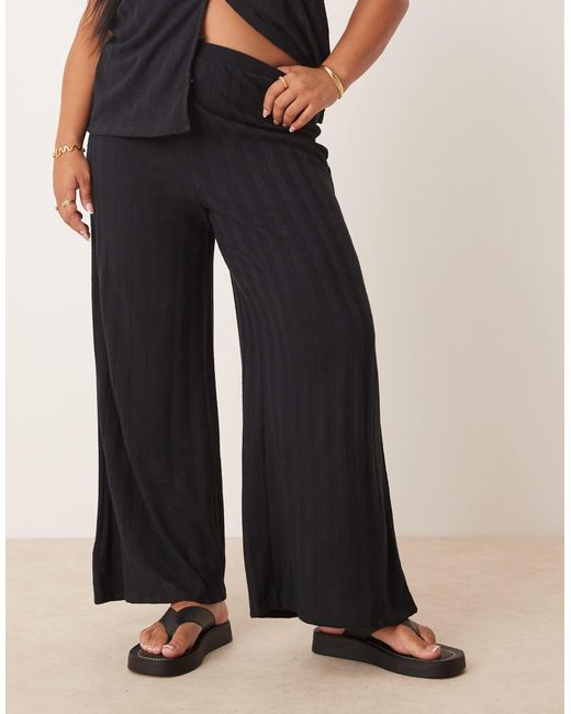 Vila Curve Black – leichte strickhose