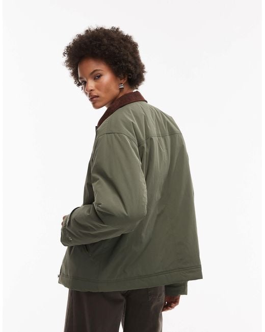 Tommy Hilfiger Green Cord Collar Chore Jacket