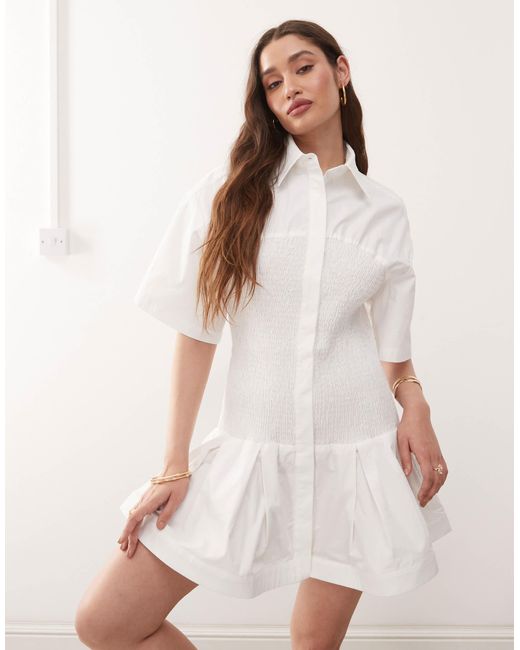Amy Lynn Natural – kurzes hänger-hemdblusenkleid