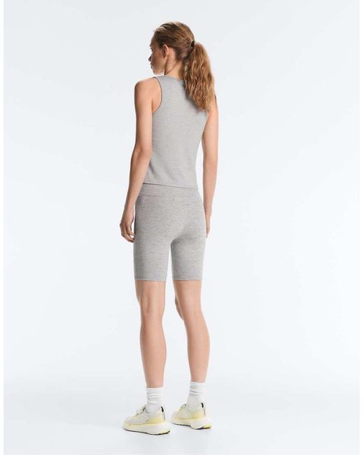 Oysho White Evermove Square-neck Tank Top