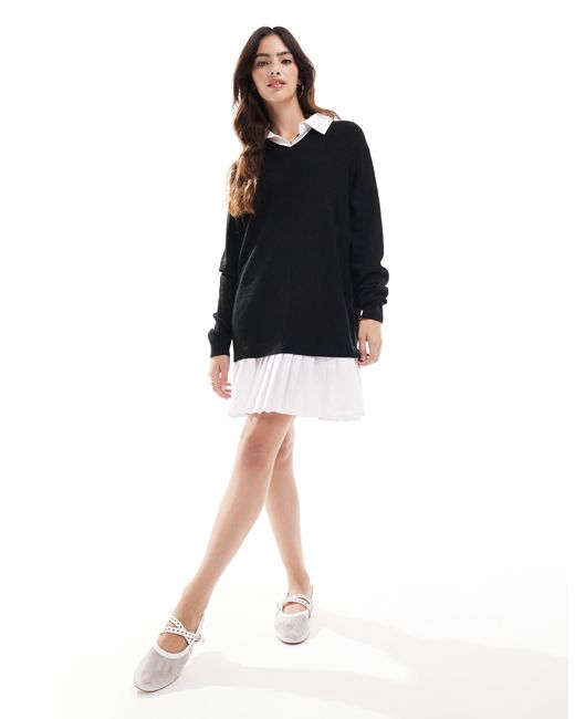 Jumper with shirt detail clearance