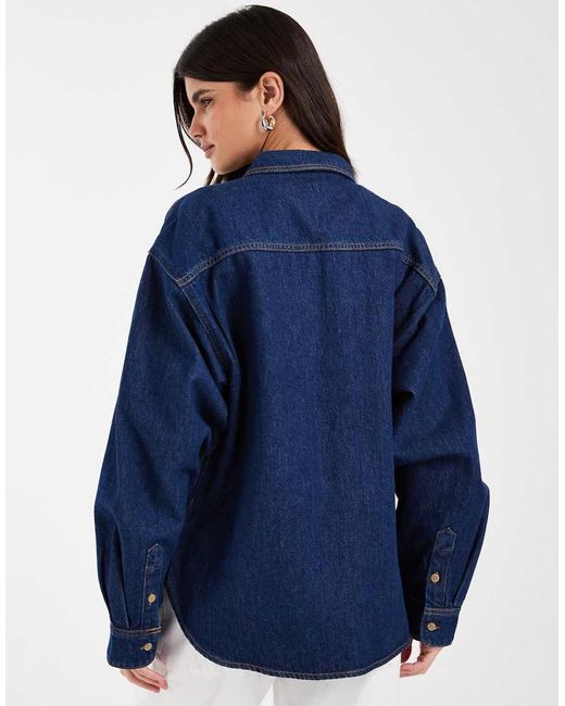 JJXX Blue Bella Oversized Denim Shirt