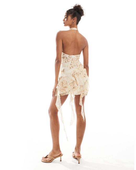 Bershka White – mini-riemchenkleid