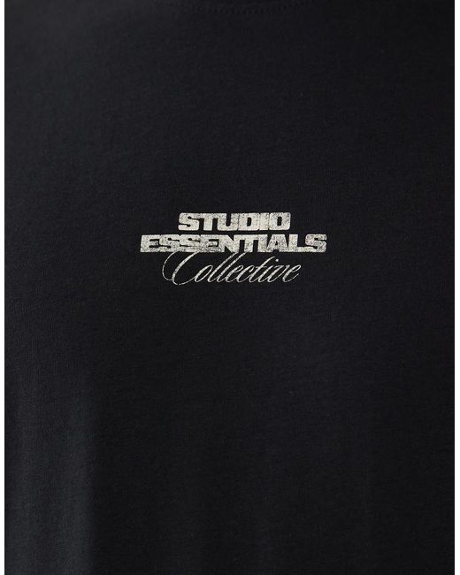 Only & Sons Black Oversized T-shirt With Studio Essentials Back Print for men