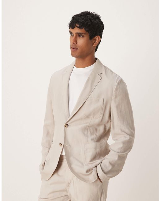 Mango Natural Linen Mix Slim Fit Blazer Co-ord for men